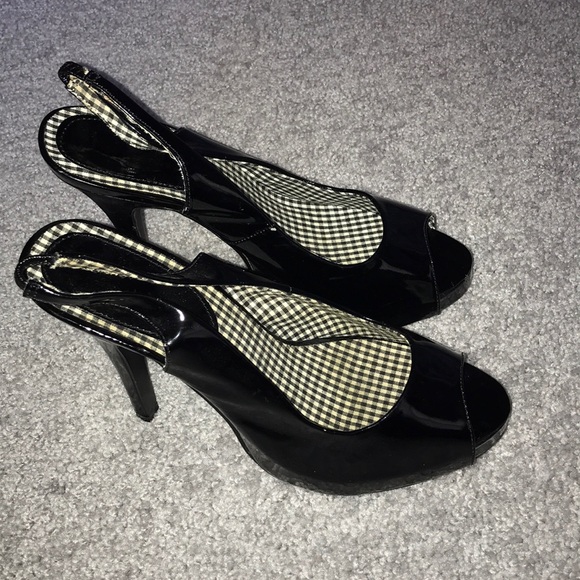 Shoes - *FREE WITH PURCHASE Black Patten Leather Peep Toe